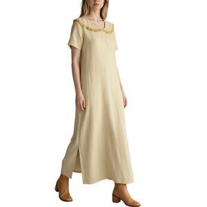 Russ Berens Malibu USA Collared Linen Maxi Dress - M